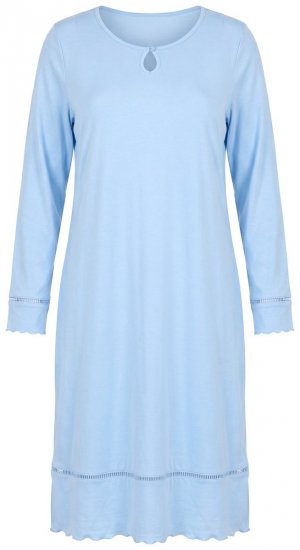 Ulla Popken 810581 Camicia da notte con pizzo Azzurro - Camicie da notte - 