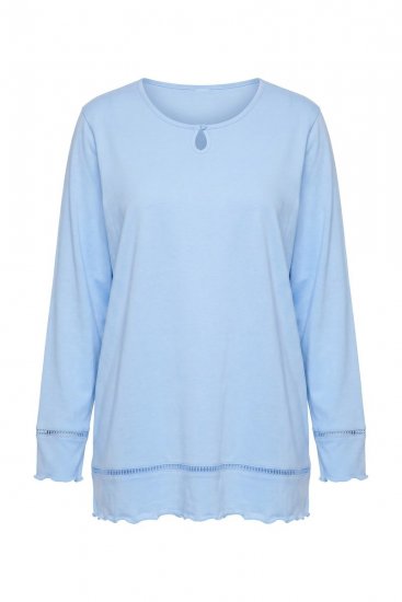 Ulla Popken 810592 Pigiama con pizzo Azzurro - Pigiami/Loungewear - 