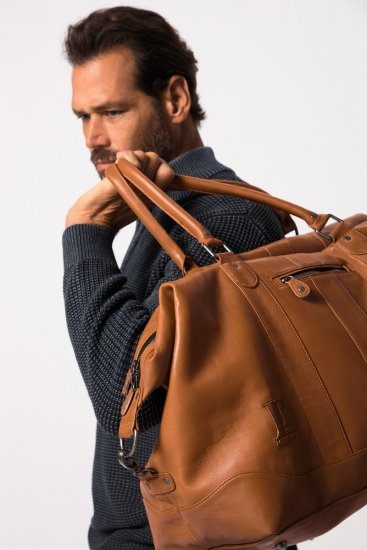 JP1880 810787 Borsone da viaggio in nappa d'agnello Marrone cognac - Borse - 