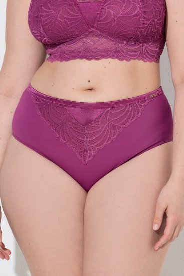 Ulla Popken 811602 Slip con pizzo Viola scuro - Slip - 