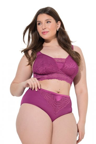Ulla Popken 811602 Slip con pizzo Viola scuro - Slip - 