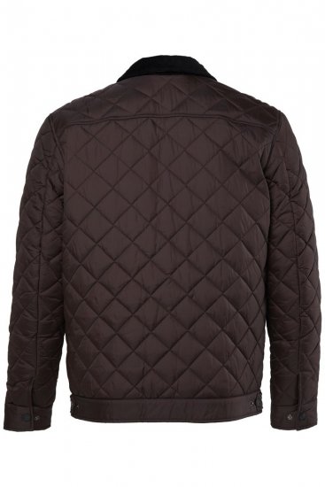 JP1880 811805 Giacca trapuntata con collo in velluto a coste Marrone nero - Giubbotti - Giubbotti Uomo Taglie Forti