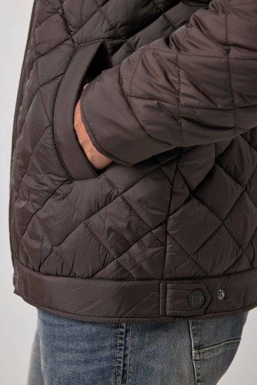 JP1880 811805 Giacca trapuntata con collo in velluto a coste Marrone nero - Giubbotti - Giubbotti Uomo Taglie Forti