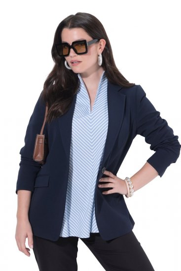 Ulla Popken 811944 Blazer classico Blu scuro - Blazer - Blazer Taglie Forti da Donna