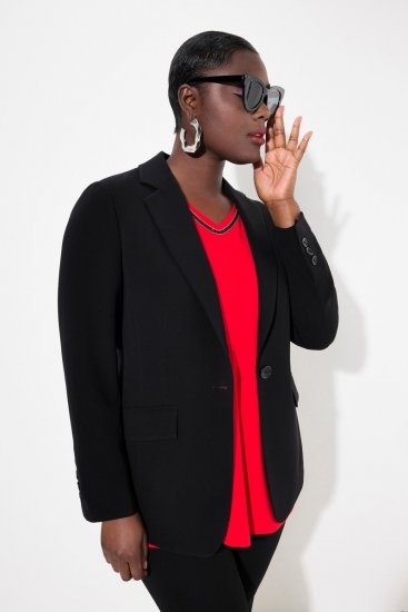 Ulla Popken 811944 Blazer classico Nero - Blazer - Blazer Taglie Forti da Donna