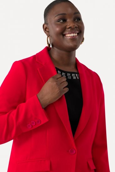 Ulla Popken 811944 Blazer classico Rosso - Blazer - Blazer Taglie Forti da Donna