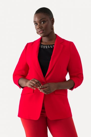 Ulla Popken 811944 Blazer classico Rosso - Blazer - Blazer Taglie Forti da Donna