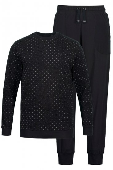 JP1880 Two-piece Pyjamas Long Sleeve and Long Trousers Black - Intimo & costumi da bagno - Intimo Taglie Forti Uomo