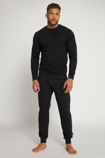 JP1880 Two-piece Pyjamas Long Sleeve and Long Trousers Black - Intimo & costumi da bagno - Intimo Taglie Forti Uomo