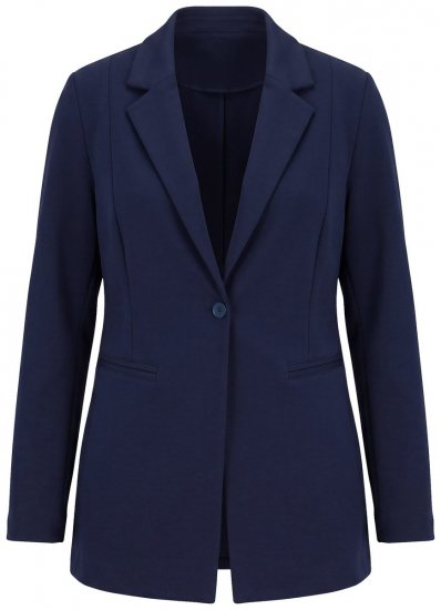 Ulla Popken 812754 Blazer in jersey punto di Roma Blu scuro - Blazer - Blazer Taglie Forti da Donna