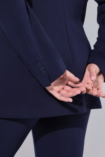 Ulla Popken 812754 Blazer in jersey punto di Roma Blu scuro - Blazer - Blazer Taglie Forti da Donna