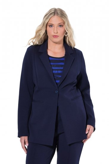 Ulla Popken 812754 Blazer in jersey punto di Roma Blu scuro - Blazer - Blazer Taglie Forti da Donna