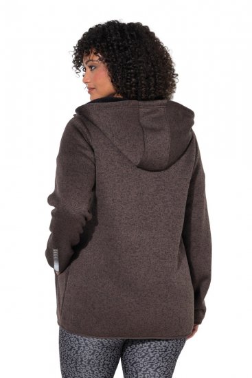 Ulla Popken 812880 Giacca in maglia pile con pile teddy Tortora - Abbigliamento in pile - 