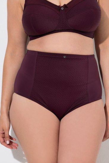 Ulla Popken 813137 Slip modellante a vita alta Bordeaux - Intimo modellante - 