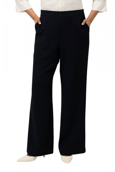 Ulla Popken 813306 Pantaloni da completo larghi con elastico in vita Blu scuro - Pantaloni in tessuto - Pantaloni ampi taglie forti donna