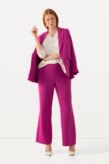 Ulla Popken 813306 Pantaloni da completo larghi con elastico in vita Magenta - Pantaloni in tessuto - Pantaloni ampi taglie forti donna