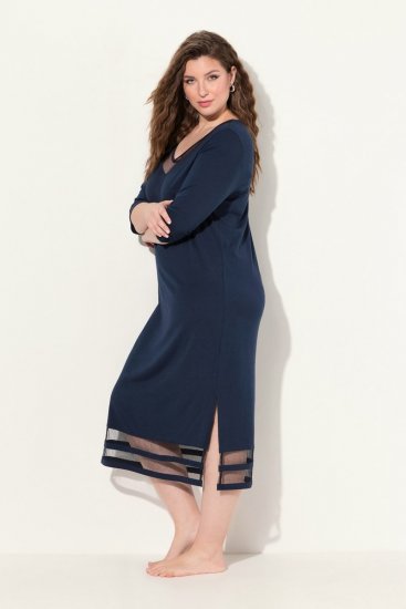 Ulla Popken 815333 Camicia da notte Blu scuro - Camicie da notte - 