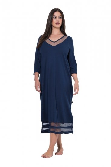 Ulla Popken 815333 Camicia da notte Blu scuro - Camicie da notte - 