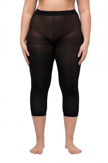 Ulla Popken 815580 Collant senza piede 3/4 con protezione cosce 80 den Nero - Collant & calzini - 
