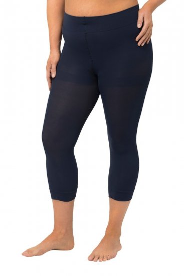 Ulla Popken 815580 Collant senza piede 3/4 con protezione cosce 80 den Blu scuro - Collant & calzini - 