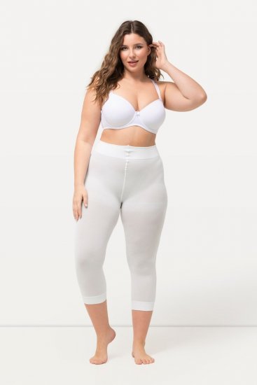 Ulla Popken 815580 Collant senza piede 3/4 con protezione cosce 80 den Bianco - Collant & calzini - 