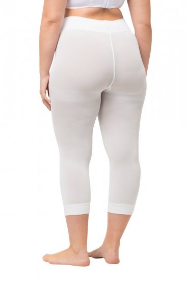 Ulla Popken 815580 Collant senza piede 3/4 con protezione cosce 80 den Bianco - Collant & calzini - 
