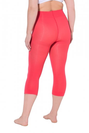 Ulla Popken 815580 Collant senza piede 3/4 con protezione cosce 80 den Rosso chiaro - Collant & calzini - 