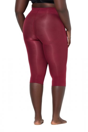 Ulla Popken 815580 Collant senza piede 3/4 con protezione cosce 80 den Rosso - Collant & calzini - 