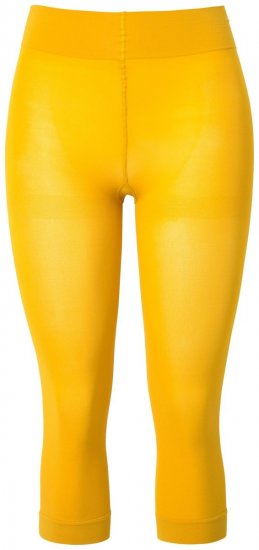 Ulla Popken 815580 Collant senza piede 3/4 con protezione cosce 80 den Giallo senape - Collant & calzini - 