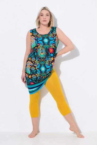 Ulla Popken 815580 Collant senza piede 3/4 con protezione cosce 80 den Giallo senape - Collant & calzini - 