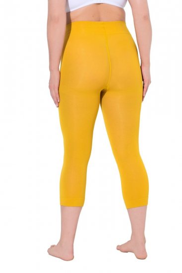 Ulla Popken 815580 Collant senza piede 3/4 con protezione cosce 80 den Giallo senape - Collant & calzini - 