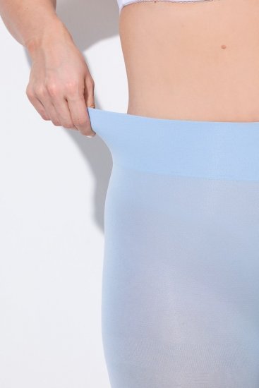 Ulla Popken 815580 Collant senza piede 3/4 con protezione cosce 80 den Azzurro - Collant & calzini - 
