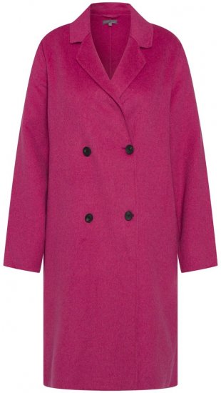 Ulla Popken 816744 Cappotto doppiopetto effetto lana Rosa - Cappotti - Cappotti taglie forti da donna