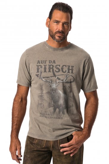 JP1880 Comfortable Fit Vintage Look T-Shirt Ash Gray - Magliette - Magliette Uomo Taglie Forti