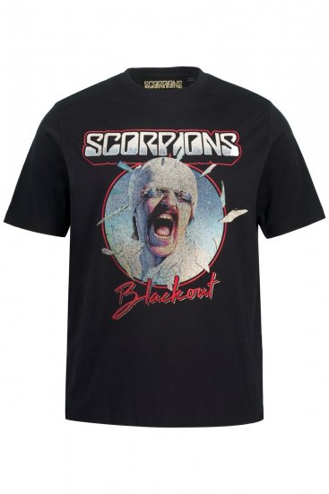 JP1880 Scorpions Blackout Graphic Comfort Fit Band T-Shirt Black - Magliette - Magliette Uomo Taglie Forti