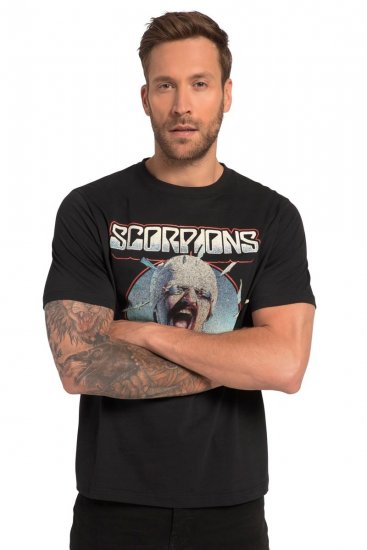JP1880 Scorpions Blackout Graphic Comfort Fit Band T-Shirt Black - Magliette - Magliette Uomo Taglie Forti