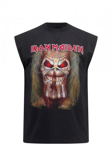 JP1880 Iron Maiden Graphic Comfort Fit Band Tank Top Black - Magliette - Magliette Uomo Taglie Forti