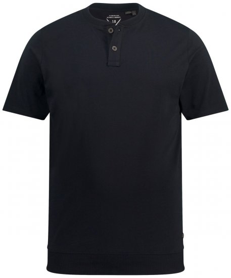 JP1880 818628 T-shirt Henley con vestibilità pancia Nero - Magliette - Magliette Uomo Taglie Forti
