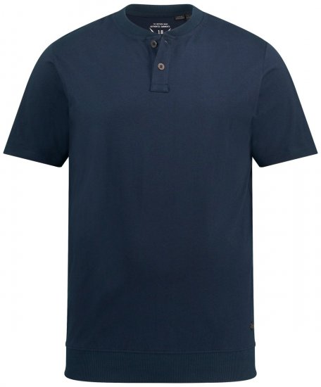 JP1880 818628 T-shirt Henley con vestibilità pancia Blu scuro - Magliette - Magliette Uomo Taglie Forti