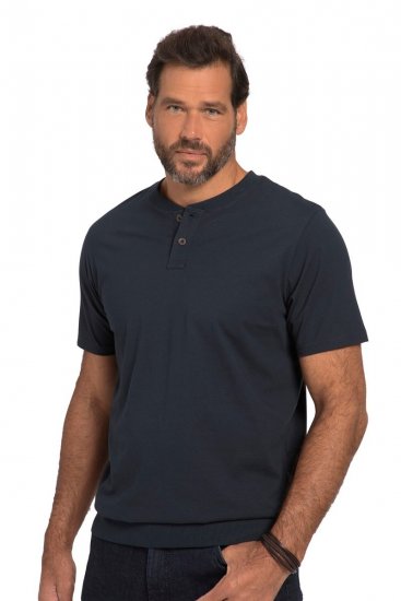 JP1880 818628 T-shirt Henley con vestibilità pancia Blu scuro - Magliette - Magliette Uomo Taglie Forti