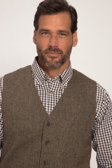 JP1880 Vest Tweed Wool Blend Traditional Light Brown - Abiti - Abiti da Uomo Taglie Forti
