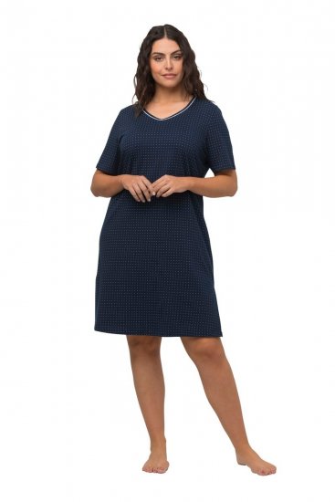 Ulla Popken 819289 Camicia da notte a maniche corte confezione da 2 Blu scuro - Camicie da notte - 