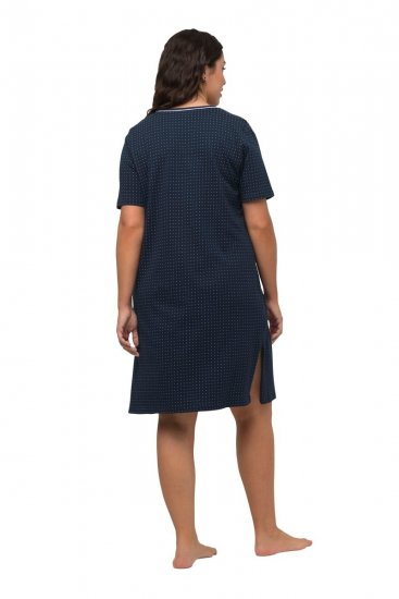 Ulla Popken 819289 Camicia da notte a maniche corte confezione da 2 Blu scuro - Camicie da notte - 