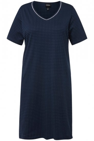 Ulla Popken 819289 Camicia da notte a maniche corte confezione da 2 Blu scuro - Camicie da notte - 