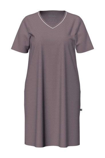 Ulla Popken 819289 Camicia da notte a maniche corte confezione da 2 Marrone - Camicie da notte - 