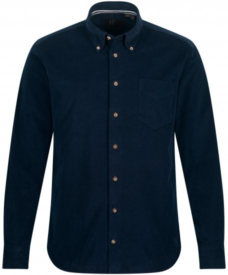 JP1880 Modern Fit Buttoned Collar Cotton Shirt Navy Blue - Camicie - Camicie Taglie Forti Uomo