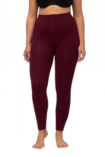 Ulla Popken 819652 Collant senza piede con effetto termico Bordeaux - Collant & calzini - 
