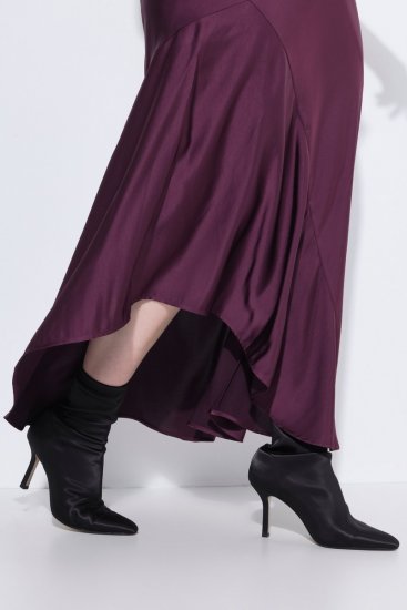 Ulla Popken 820341 Abito in raso senza maniche con scollo a V Bordeaux - Abiti da sera - Abiti da sera taglie forti