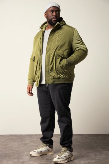 STHUGE Bomber Jacket With Hood Green - Giubbotti - Giubbotti Uomo Taglie Forti