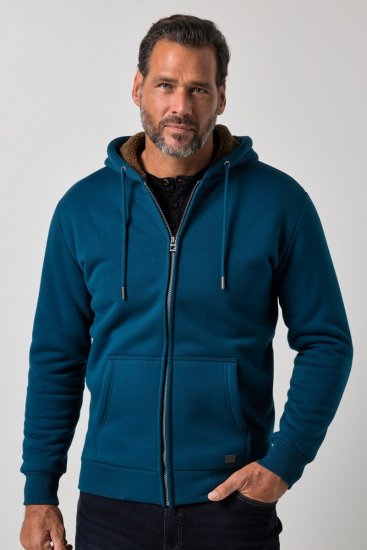 JP1880 820464 Giacca con cappuccio e fodera teddy Blu inchiostro TALL - TALL felpe - Felpe TALL per uomo alto
